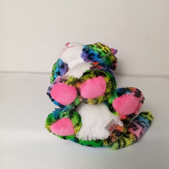 NEW Ty Beanie Boo DOTTY the Rainbow Leopard Medium 9” Plush With Tags - Picture 7 of 9